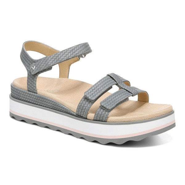 Vionic Sandals Ireland - Lex Platform Sandal Grey - Womens Shoes Ireland | ZDFOI-1235